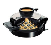 Gaufrier 4 Gaufres Triangulaires, Température Automatique Plaques Anti-adhésives, 700W, Noir/Argent, MPM, MGO-31M