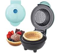 Gaufrier à Bol Electrique Multifonction -220V 350W - Pour Petit Déjeuner Dessert Glace goûter maison,18.4 x12 x16.5CM,Bleu