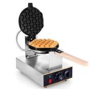 Gaufrier à bulles 1400 W, machine à gaufres électrique, rotation à 360°, acier inoxydable antiadhésif, usage commercial, gaufres soufflées Largement utilisé
