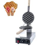 Gaufrier À Bulles Commercial, Machine À Gaufres Aux Œufs 1400 W avec Contrôle de la Température, Chauffage Double Face, Revêtement Antiadhésif, Machine Électrique À Cônes Soufflés Aux Œuf Single-head