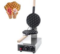 Gaufrier À Bulles Commercial, Machine À Gaufres Aux Œufs 1400 W avec Contrôle de la Température, Chauffage Double Face, Revêtement Antiadhésif, Machine Électrique À Cônes Soufflés Aux Œuf Single-head