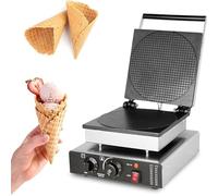 Gaufrier à Cornet de Glace Commercial Machine à cornets de glace électrique professionnelle - Moule antiadhésif en acier inoxydable pour cornets faits maison - Pour usage domestique et comme
