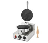 VERTES Gaufrier, Appareil à Cornets de Glace Professionnel, 24 Pièces/Heure, Cône de Moulage inc., Réglable 0-300°C, Minuterie, Anti-Adhérent, Cornetterie en Fonte Boîtier inox, Waffle Maker 1000 W