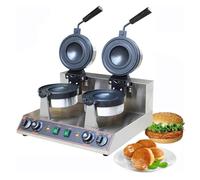 Gaufrier à Hamburger Commercial Avec Plaque De Cuisson Rotative, Machine à Hamburgers GlacéE,Gaufrier De Remplissage De GlacéE 50-300 ℃ ContrôLe De La TempéRature Chauffage Double Face(Dual)