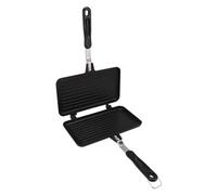 Gaufrier antiadhésif sur la cuisinière, gaufrier portable en aluminium avec longue poignée pour la cuisson du petit-déjeuner en famille, grille-pain à sandwich (Tapez 2)