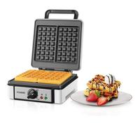 Gaufrier Belge 1200W, Contrôle De Température À 5 Vitesses, Appareil A Gauffre Electrique, Poignée Thermo-Isolante, Lumière
