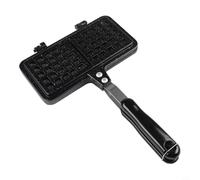 Gaufrier belge en métal anti-adhésif pour cuisinière à gaz et cuisinière à induction, design compact pour une cuisson uniforme et un nettoyage facile (gaufre à deux têtes)