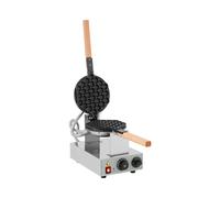 Royal Catering Gaufrier Bubble Waffle Appareil a Gaufres Waffle Machine a Gaufre RCWM-1400-B (1.415 W, Matériau Acier/Aluminium, 1Poignée en bois résistante à la chaleur, Température 50-250 °C)