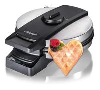 Cloer 1898 Gaufrier Professionnel, double revêtement résistant au sucre, pour adapté à un usage commercial, gaufre au gros coeur 16,5 cm Ø, 950 W, Message prêt à l'emploi optique et acoustique