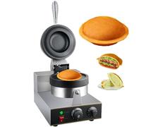 Gaufrier commercial 1300 W - Gril électrique anti-adhésif - Contrôle de la température réglable de 50 à 300 °C - Chauffage double face avec minuterie de 5 minutes pour hamburgers, panini et gaufres à