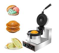 Gaufrier Commercial à Hamburger, Presse à Panini Gelato Électrique, 1.3 kW, Antiadhésif, pour Restaurant, Snack, Cuisine Collective
