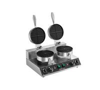 Gaufrier Commercial Appareil à Gaufre Ronde 2460 W Double Tête Antiadhésif