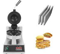 Gaufrier Commercial Pour Burger,Machine À Gaufres Électrique En Acier Inoxydable,Machine De Cuisson À Hamburger Antiadhésive Pour Boulangeries Snack-Bar,SingleCNCVersion