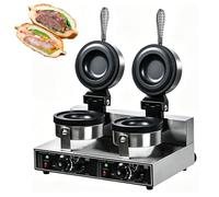 Gaufrier Commercial pour Hamburgers, Machine À Hamburgers À la Crème Glacée avec Contrôle de la Température, Température Réglable, Chauffage Double Face, Machine À Hamburgers UFO Double Head Standard