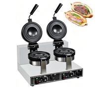 Gaufrier Commercial pour Hamburgers, Machine À Hamburgers À la Crème Glacée avec Contrôle de la Température, Température Réglable, Chauffage Double Face, Machine À Hamburgers UFO p Double Head Rotary
