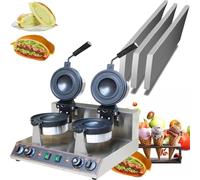 Gaufrier Commercial Rotatif, Hamburger Burger Machine, Sandwicher Presse électrique, Burger Maker Machine, Température Réglable De 50 à 300 ℃, Presse à Panini électrique,Double