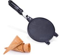 Gaufrier cornets glace 17 cm, multifonction, antiadhésif, crêpière à gaz pour cônes/omelettes. Label