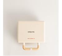 STONE STUDIO - Appareil À Croque-monsieur, Grill Et Gaufrier À Plaques Interchangeables Blanc Cassé