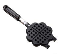 Gaufrier Cœur Antiadhésif pour Gaz et Électrique(C) | Alliage d' pour aluminium pour robuste, rivetée, stabilité longue durée, finition noire, 30x15cm