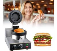 Gaufrier électrique 1300 W, appareil à hamburgers antiadhésif professionnel, thermostat double face, gaufrier à glace en acier inoxydable, rotatif, pour la cuisson de délicieuses spécialités