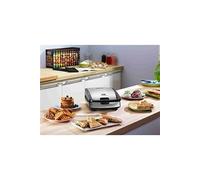 gaufrier électrique 2 en 1 pour Gaufres et Croques 700W Noir Inox