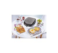 gaufrier électrique 2 en 1 pour gaufres et des sandwichs 700W gris noir