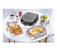gaufrier électrique 2 en 1 pour gaufres et des sandwichs 700W gris noir Tefal G