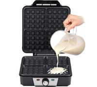 alpina Gaufrier - Gaufres de Bruxelles - Revêtement Anti-Adhésif - 4 Gaufres - 1200 W