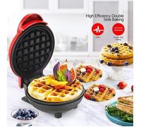 Gaufrier électrique - Giles & Posner - Mini gaufrier rouge - 550 W - Plaques antiadhésives - Compact