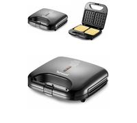 Gaufrier Électrique - Noir - 800W - Revêtement Anti-adhésif - 2 Gaufres à la Fois - Poignée Isolante