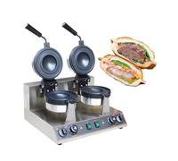 Gaufrier électrique pour Hamburgers, Plaque de matériau antiadhésive à Rotation de 180 ° - Machine de Cuisson de gaufres - Burger Puffs - Machine de Presse à Panini,B