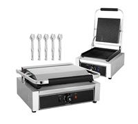 Gaufrier électrique, presse à croque-monsieur à remplissage profond et gril à gaufres avec pinces à barbecue, acier inoxydable, 1800 W, 50-300 °C pour camping et réunions de famille