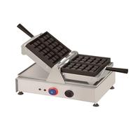 Gaufrier Électrique Professionnel à Double Plaques - Ouverture 180°, 2000W - Thermostat Réglable 0-300°C, Plaques Fonte Antiadhésives - Gaufres Parfaites, Usage Intensif