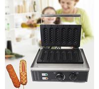 Gaufrier électrique professionnel en acier inoxydable 1500 W avec manche - Pour maïs, hot-dog - Plaque antiadhésive