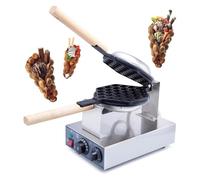 Gaufrier électrique professionnel - Gaufrier rotatif à 180° en acier inoxydable, revêtement antiadhésif, avec contrôle de la température et du temps, pour la boulangerie