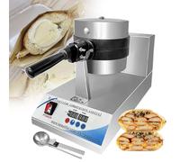 Gaufrier électrique professionnel pour hamburgers avec plaques antiadhésives rotatives à 180°, contrôle numérique de la température et minuterie, idéal pour les restaurants de rue, avec cuillère à g