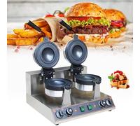 Gaufrier électrique professionnel pour hamburgers, paninis, glaces, 1 300 W/2 600 W, presse antiadhésive pour paninis et hamburgers.