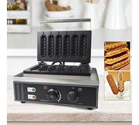 Gaufrier en Forme de Tablette-Machine, Chauffage Double Face Thermostat Automatique 1500W, pour 6 Gaufres, Corn Dog