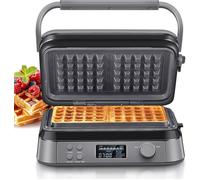 Gaufrier Gaufre Belge, Gaufrier Double Intelligent Pro Avec Affichage Led, 2 Tranches, 5 Programmes DifféRents, 7 Niveaux De