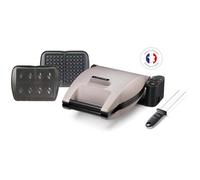 Lagrange Gaufrier MINERAL G – Premium Gaufres, multifonctions, plaques interchangeables, gris