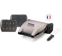 Lagrange Gaufrier MINERAL G – Premium Gaufres, multifonctions, plaques interchangeables, gris