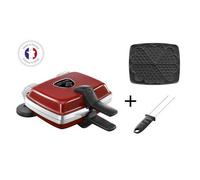Lagrange Gaufrier 39514 Réversible 6 gaufres en forme de cœur Antiadhésif double couche 1000W Rouge
