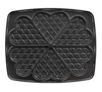 Lagrange – Jeu de plaques Super 2, antiadhésives pour 6 gaufres cœur 030522 Noir