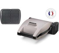 Lagrange Gaufrier Premium Gaufres - 1,2 kW Réversible plaques fonte antiadhésif Gris perle