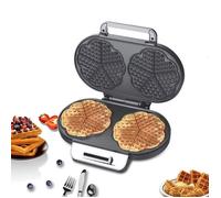 Gaufrier Multifonction 1200W, Machine à Sandwich, Machine à Panini, Gaufrier 2 en 1 avec revêtement antiadhésif, Double disque, Noir