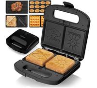 Gaufrier multifonction - ZEEGMA - Rotee Chef - 750 W - Noir - Plaques interchangeables 5en1