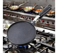 Gaufrier - Poêle en aluminium de 15,16 x 6,69 pouces, moule à dessert noir, moule de cuisson multifonction | Appareil de cuisine portable pour crêpes, chips, sandwichs, anniversaire, pendaison de