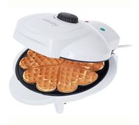 Gaufrier pour 5 Gaufres en Forme de C?ur, Plaques Antiadhésives, 1000W, Blanc, Camry, CR 3022