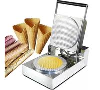 Gaufrier pour cornets de crème glacée, en acier inoxydable anti-adhésif double face pour restaurants et desserts