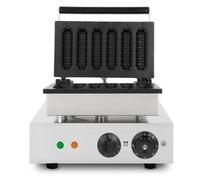 VERTES Gaufrier pour Gaufres sur Batonnet, 6 Gaufres en même temps, 120 Pièces par Heure, réglable 0°-300°C, Anti-Adhérent, Machine en Fonte avec boîtier en Acier Inox, Waffle Maker 1550 W, Minuterie